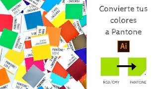 Cómo convertir color a muestras de Pantone en Adobe Illustrator [upl. by Frayda]