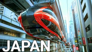 🇯🇵 TOKYO JAPAN FUTURISTIC JAPAN UPSIDEDOWN TRAIN RIDING THE WORLDS LONGEST SKY TRAIN CHIBA [upl. by Odnamra]