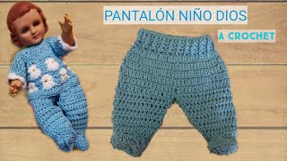 🧶 PANTALÓN TEJIDO A CROCHET PARA NIÑO DIOS 💙 BOYS SET GOD PANTALON PART 2 [upl. by Elwina]