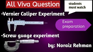 Vernier Caliper Physics Practical Viva Questions  screw gauge experiment viva questions [upl. by Arleyne]