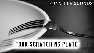 Fork Scratching Plate  HouseHold Sounds  Annoying Sounds with Peter Baeten [upl. by Ynaittirb]