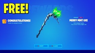 How to GET MINTY AXE PICKAXE for FREE Free Merry Mint Axe in Fortnite Chapter 5 [upl. by Gitel]