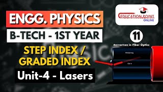 Lec 11  Step Index  Graded Index Fibres Types of Fibre  Engineering Physics BTech 1st Year [upl. by Earlie]