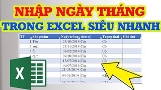 Cách nhập ngày tháng trong Excel nhanh tiết kiệm thời gian [upl. by Baseler125]