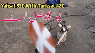 how to set turksat 42e lnb setting with yahsat 52e and full channel list [upl. by Anipsed]