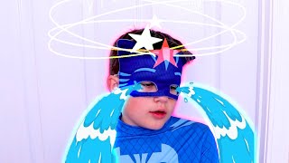 PJ Masks in Real Life  Catboys BOO BOO  Pretend Play Super Heroes  PJ Masks Official [upl. by Nnaul]