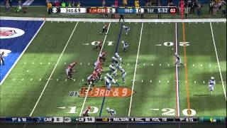 Pick Six Colts vs Bengals  October 19th 2014 [upl. by Eimarej352]