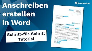 Anschreiben erstellen in Word  Schritt für Schritt Anleitung [upl. by Anner]