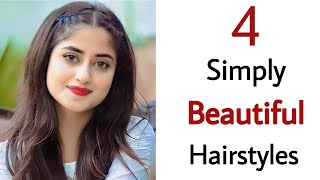 4 Simple pretty hairstyles  new easy hairstyles for girls  new hairstyle [upl. by Selbbep]