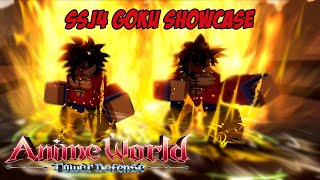 Anime World Tower Defense KongKun GT SSJ4 GOKU Showcase [upl. by Davilman660]