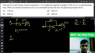 The emf of a cell having internal resistance 1Ω is balanced against a length of 330cm on a potentiom [upl. by Klecka933]