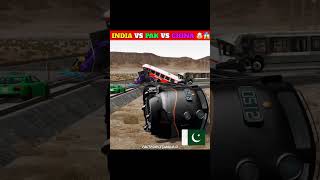 India🇮🇳 vs China🇨🇳 vs Pakistan🇵🇰  Broken Track Crossing Challenge💥⁉️  shortsfeed trending [upl. by Enymzaj]