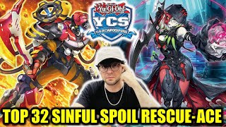 YuGiOh YCS Indianapolis Top 32 Sinful Spoil Rescue Ace Deck Profile FT Erkam Yilmaz [upl. by Springer717]