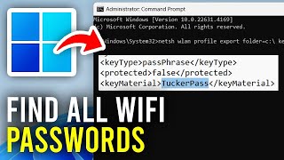 How To Find All WiFi Passwords In Windows PC amp Laptop Using CMD [upl. by Vish]