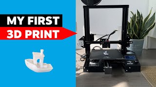 How to use a Creality Ender 3 Pro printer First print Cura amp Thingiverse [upl. by Mast148]