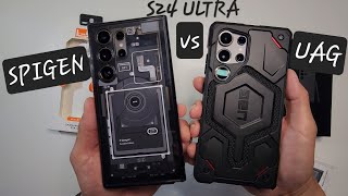 Samsung Galaxy S24 Ultra UAG Monarch Pro Magnetic Kevlar vs Spigen Ultra Hybrid Zero one Edition [upl. by Blackington]