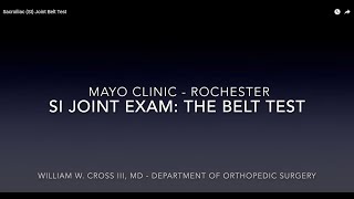 Sacroiliac SI Joint Belt Test [upl. by Noynek121]