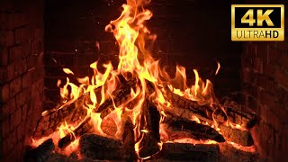 Grand Fireplace with Crackling Fire Sounds  4K Screen Saver Magic Fogata 4K Screensaver 4K [upl. by Ck]