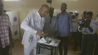 DR Congo opposition leader Moïse Katumbi votes in Lubumbashi  AFP [upl. by Leuas]