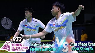 Rahmat HidayatYeremia Rambitan vs Chen Cheng KuanChen Sheng Fa  R32 Taipe Open 2024 [upl. by Remle673]