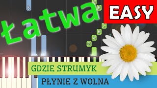 🎹 Gdzie strumyk płynie z wolna Stokrotka  Piano Tutorial łatwa wersja 🎵 NUTY W OPISIE 🎼 [upl. by Atik795]