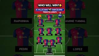 RAYO VALLECANO vs BARCELONA Lineups amp Starting XI🔴🔵shorts laliga [upl. by Ardis]