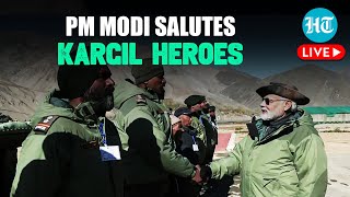 LIVE PM Modi Pays Tribute To Kargil Warriors At Shradhanjali Samaroh  Vijay Diwas 2024  Dras [upl. by Sueaddaht]