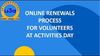 PU3A Renewals Training for Volunteers [upl. by Cudlip]