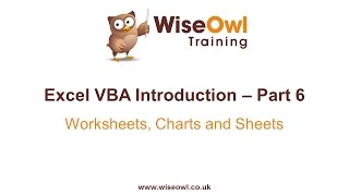 Excel VBA Introduction Part 6  Worksheets Charts and Sheets [upl. by Elbam822]