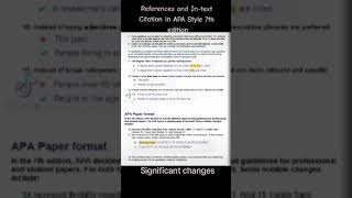 References and Intext citation APA Style 7th edition [upl. by Crellen513]