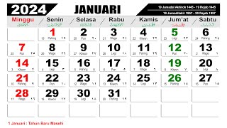 KALENDER TAHUN 2024 LENGKAP DENGAN LIBUR NASIONAL [upl. by Valdemar]