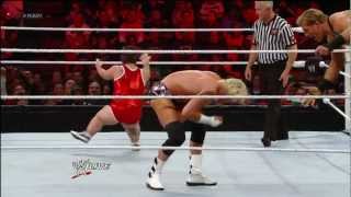 Brodus Clay amp Hornswoggle vs Dolph Ziggler amp Jack Swagger Raw April 23 2012 [upl. by Itaws]