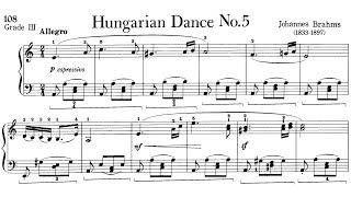 Piano Pieces for Children Grade 3 No29 Brahms Hungarian Dance No5 P108 Sheet Music [upl. by Etti]