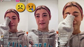 CHARLI CRYING on LIVE after loosing 1 million followers ☹️ full live stream video [upl. by Dichy637]