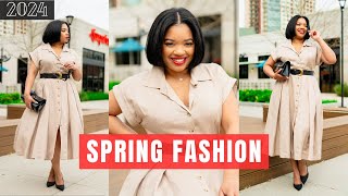 6 Dressy Spring Outfits For Work To The Weekend  Curvy Girl Approved Try On Haul [upl. by Gnanmos633]