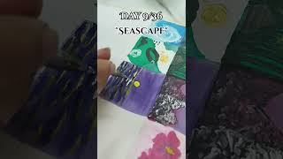 day 936 seascape sunset sunsetpainting artchallenge miniaturepainting shorts seascape [upl. by Beckerman]