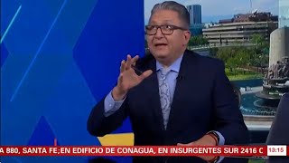 Mexican TV news broadcast interrupted by earthquake [upl. by Liauqram]