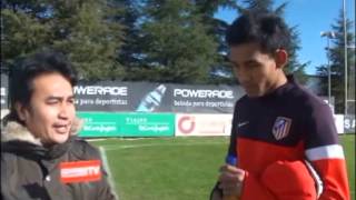 Teerasil Dangdas second day at Atletico Trial [upl. by Dowski]