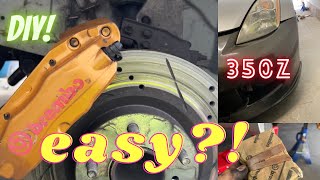 Diy Brembo brake pads Super Easy 350z [upl. by Yrallam]