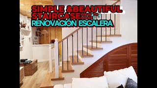 Renovación escalera Simple amp beautiful staircase staircase renovation handrails diywoodwork [upl. by Pauly]