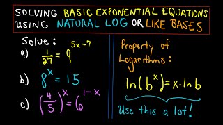 ❖ Solving Exponential Equations  Three Basic Examples ❖ [upl. by Norrab]