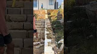 Completing a sandstone retaining wall canberra gardendesign [upl. by Shauna]