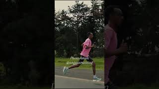 Tamirat Tola was in Sendafa Town Ethiopia a week before the Paris Marathon paris2024 TamiratTola [upl. by Hairym]