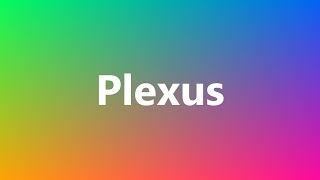 Plexus  Medical Definition and Pronunciation [upl. by Hermann]