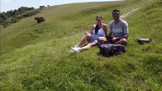 Drone footage of the Long Man Of Wilmington Eastbourne [upl. by Adelina]