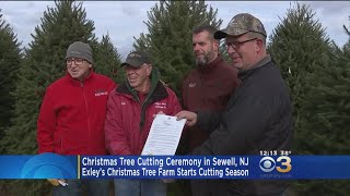 Christmas Tree Cutting Ceremony Held In Sewell New Jersey [upl. by Lapotin]