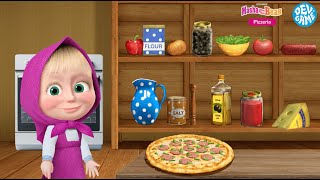 How to Make sausage Pizza with Masha and the Bear Best cooking games for kids [upl. by Iroak16]