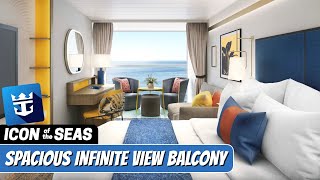 Icon of the Seas  Spacious Infinite View Balcony Walkthrough Tour  Royal Caribbean 2024  4k [upl. by Piselli]