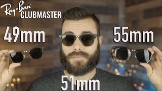 RayBan Clubmaster Size Comparison 49mm vs 51mm vs 55mm [upl. by Atnauqahs966]