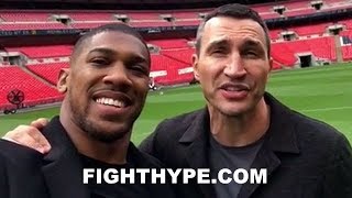 ANTHONY JOSHUA REUNITES WITH WLADIMIR KLITSCHKO ON 1YEAR ANNIVERSARY OF EPIC CLASH [upl. by Marijane]